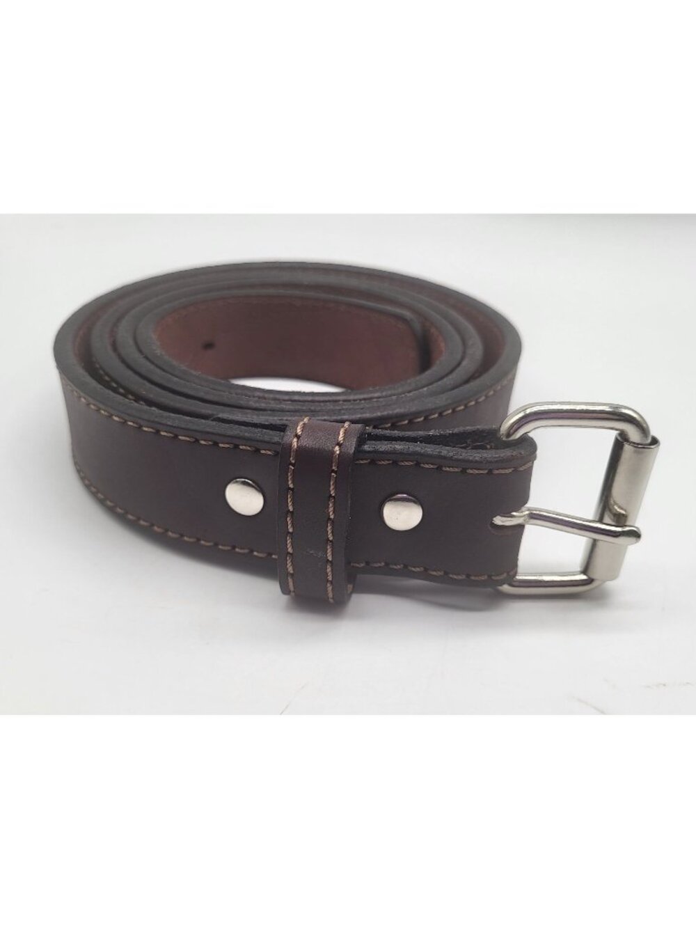 Relentless Tactical Men's Belt SZ 52 Stitched Brown Leather Heavy Duty CCW EDC